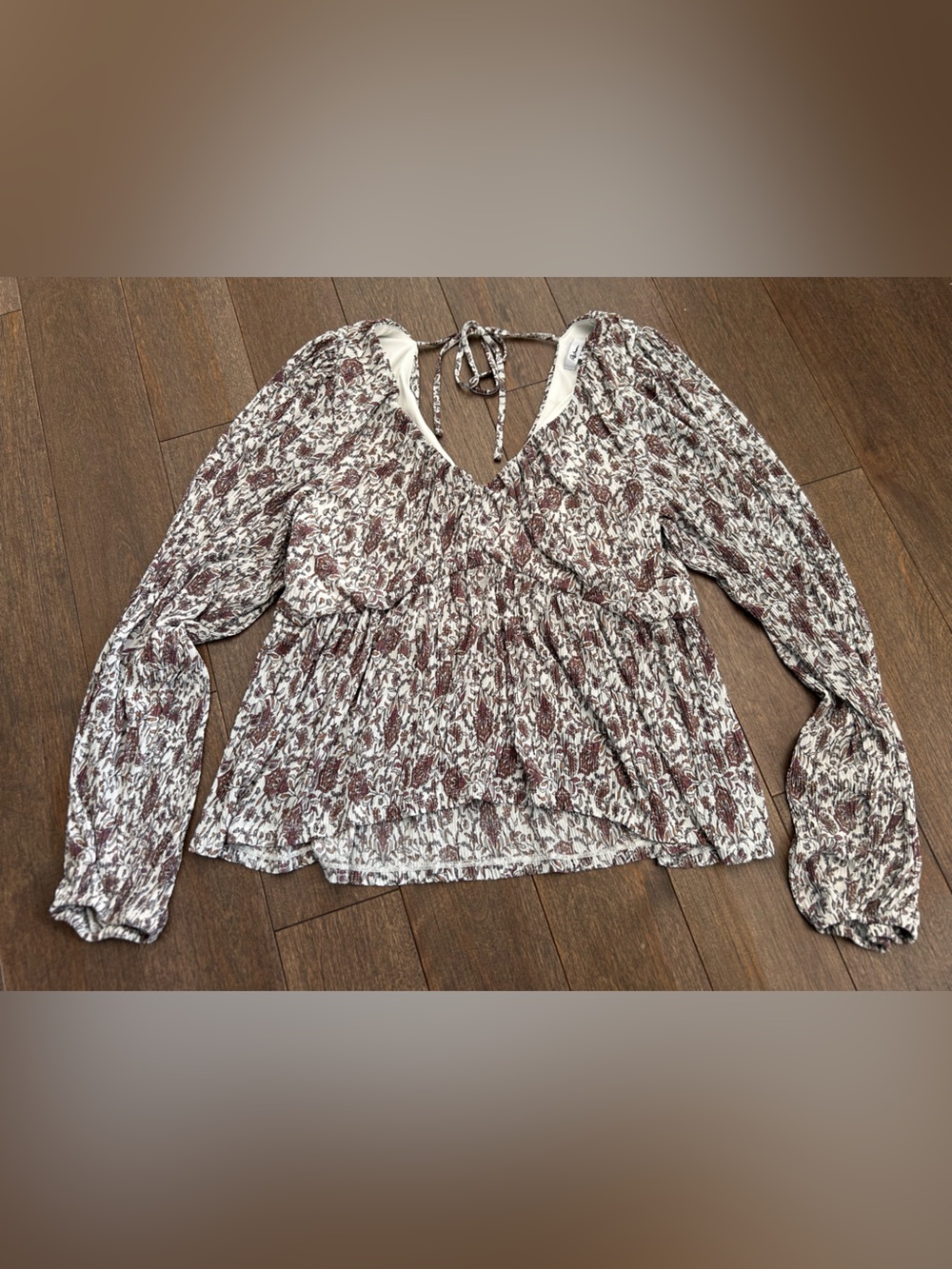 Reitman’s Floral‎ Smocked Peasant Blouse size medium